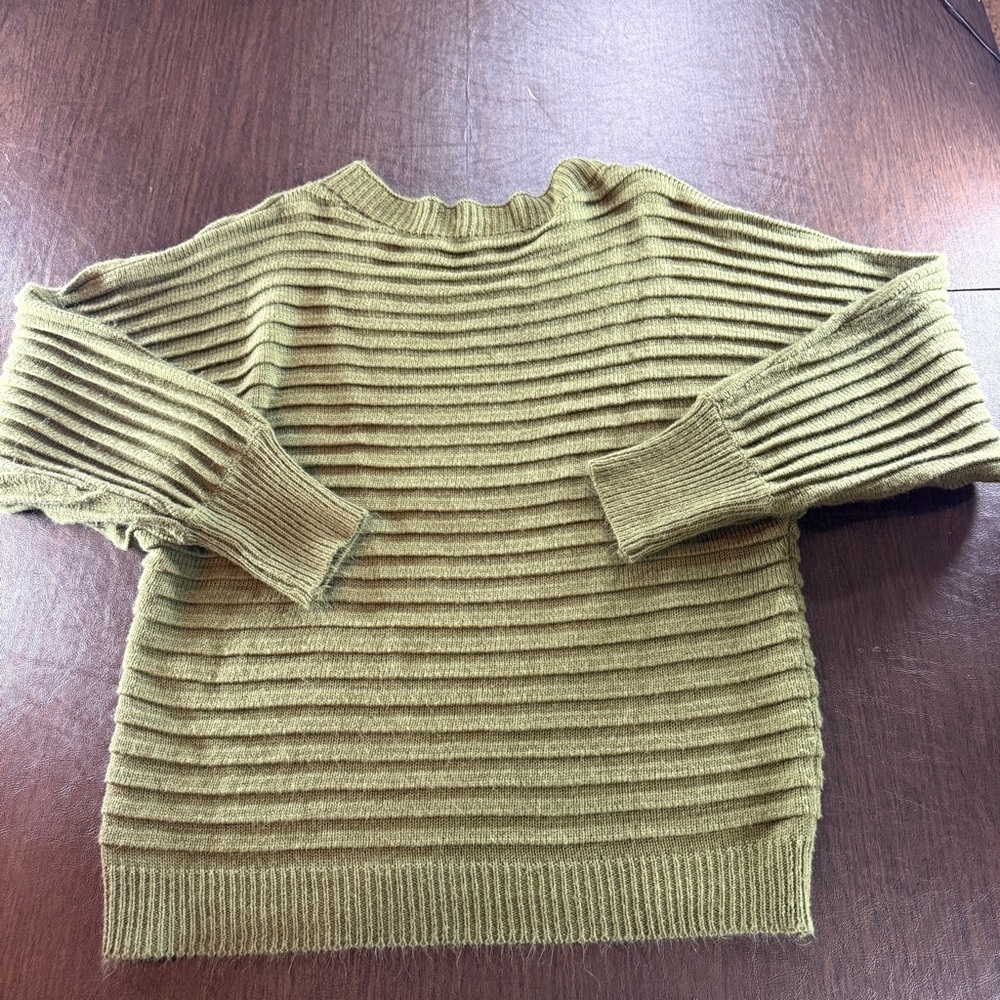 Women's Olive Ribbed Cozy Sweater Sz XL
